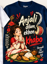 Anjali Dilam Ekhon Khabo T-Shirt - Navy Blue