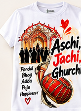 Aschi Jachi Ghurchi Pandal Hop T-Shirt - White