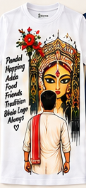 Durga Puja Mode ON Bhog Everything T-Shirt - White