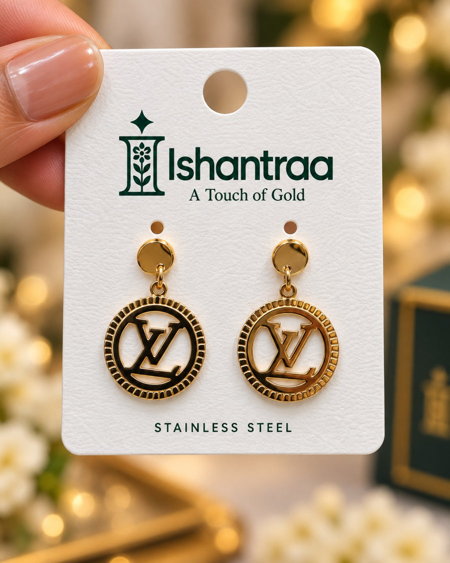 ISHANTRAA Gold Touch Bow Stud Stainless Steel Earrings