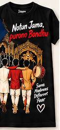 Notun Jama Purono Bondhu T-Shirt - Black