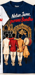 Notun Jama Purono Bondhu T-Shirt - Navy Blue