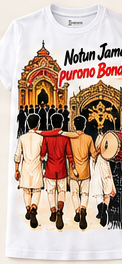 Notun Jama Purono Bondhu T-Shirt - White