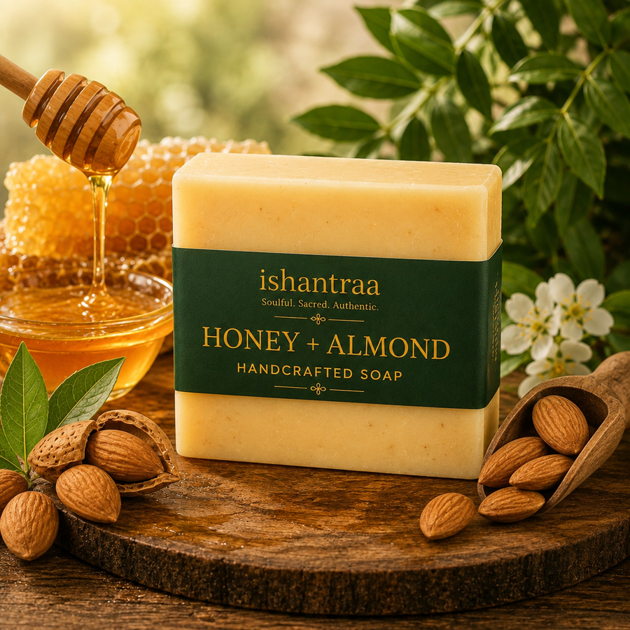 Honey + Almond Handcrafted Soap Bar | 100 gm
