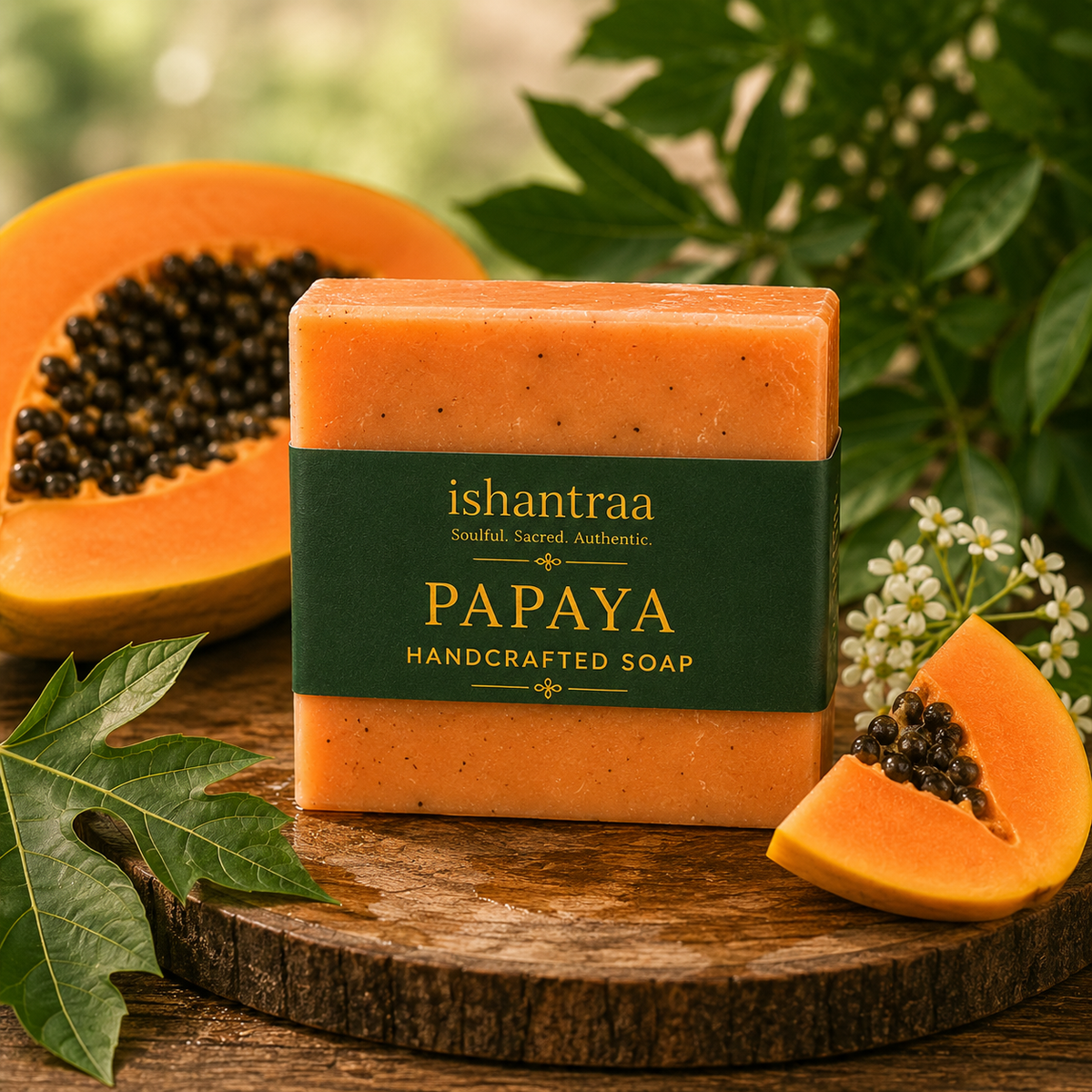 Papaya Handcrafted Soap Bar | 100Gm