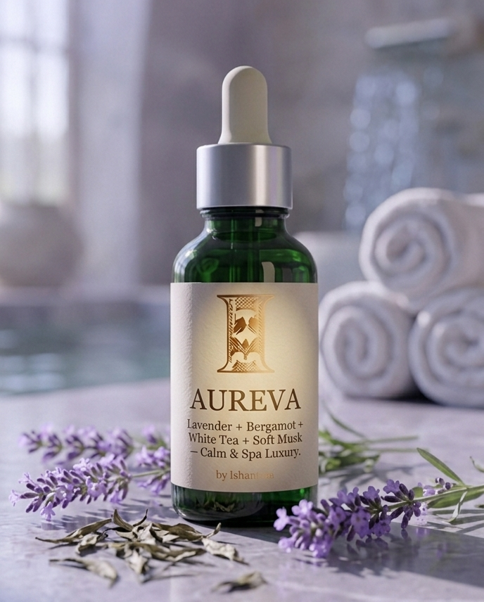 FLOOR FRAGRANCE 10 ML
AUREVA — Lavender · Bergamot · White Tea · Soft Musk