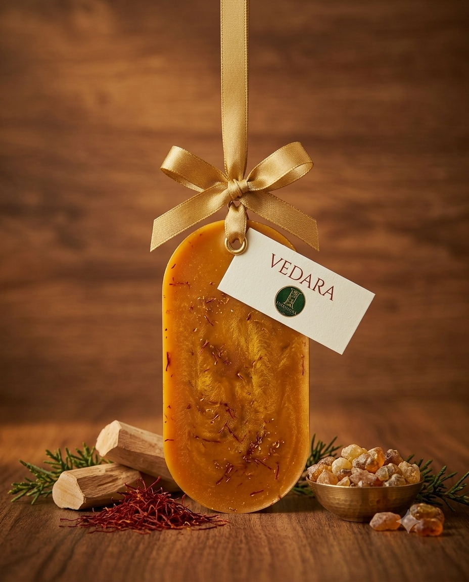 VEDARA — Saffron · Sandalwood · Amber · Cedarwood