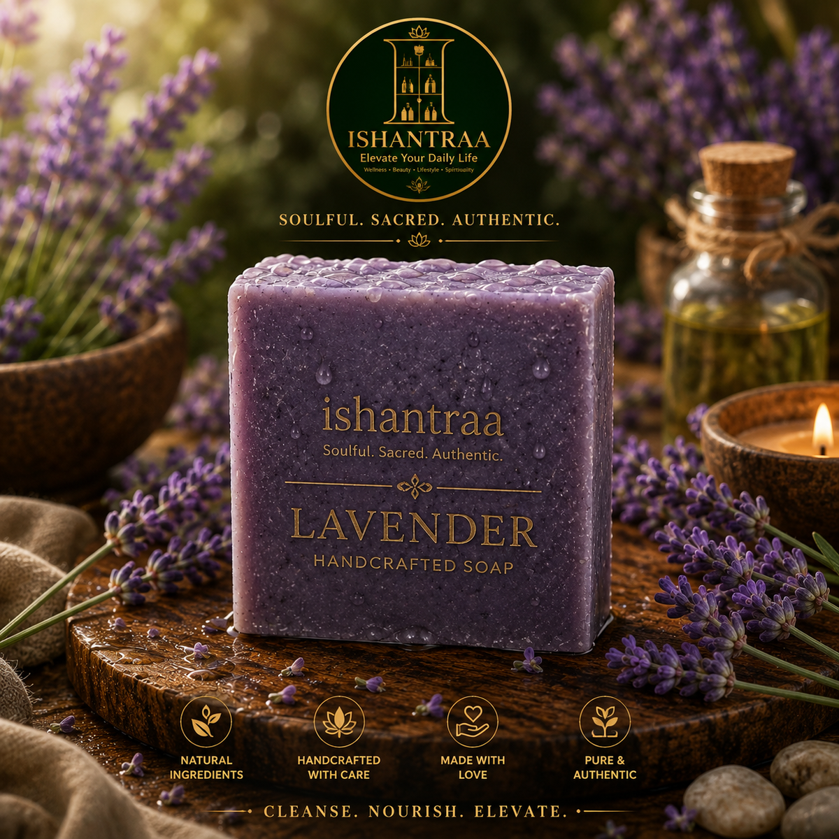 Lavender Handcrafted Soap Bar | 100 gm