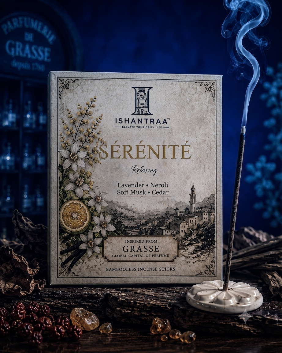 SÉRÉNITÉ – Relaxing Bambooless Incense Sticks | Lavender, Neroli, Soft Musk & Cedar | French Perfumery Inspired Fragrance | Premium Home Fragrance | 20 Sticks