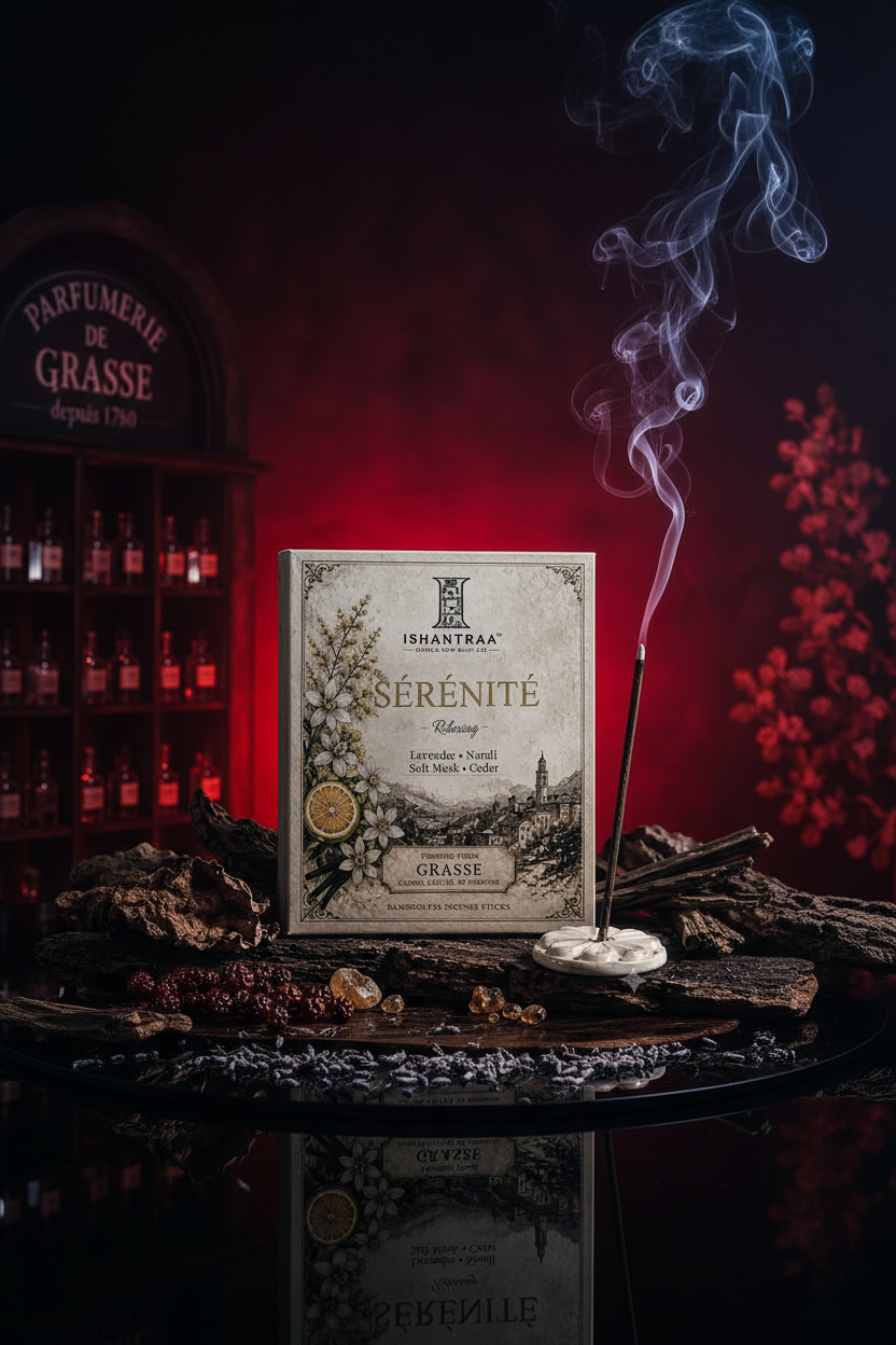 SÉRÉNITÉ – Relaxing Bambooless Incense Sticks | Lavender, Neroli, Soft Musk & Cedar | French Perfumery Inspired Fragrance | Premium Home Fragrance | 20 Sticks